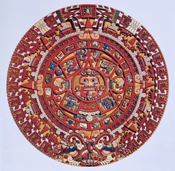 Ricreazione immaginaria di un calendario della Pietra del Sole azteca